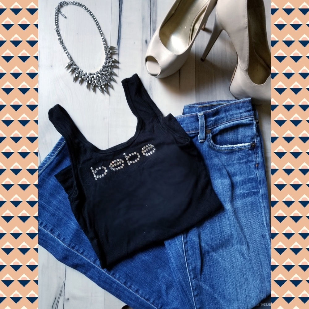 Bebe black logo tank